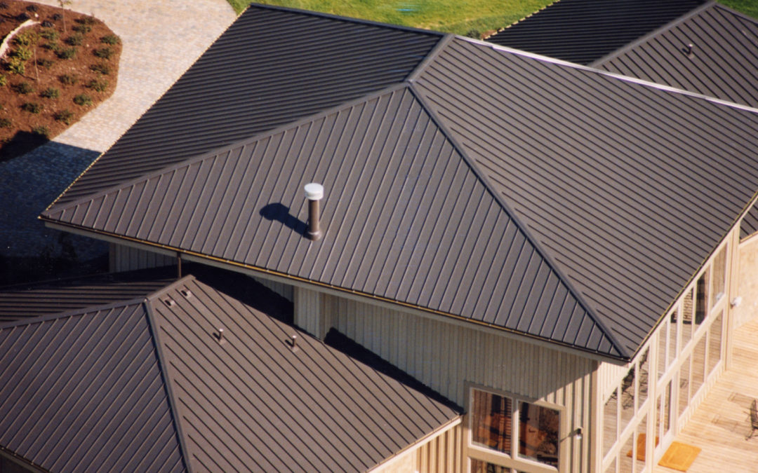 Gray Standing Seam Metal Roof Profile on modern style house in Portland, OR