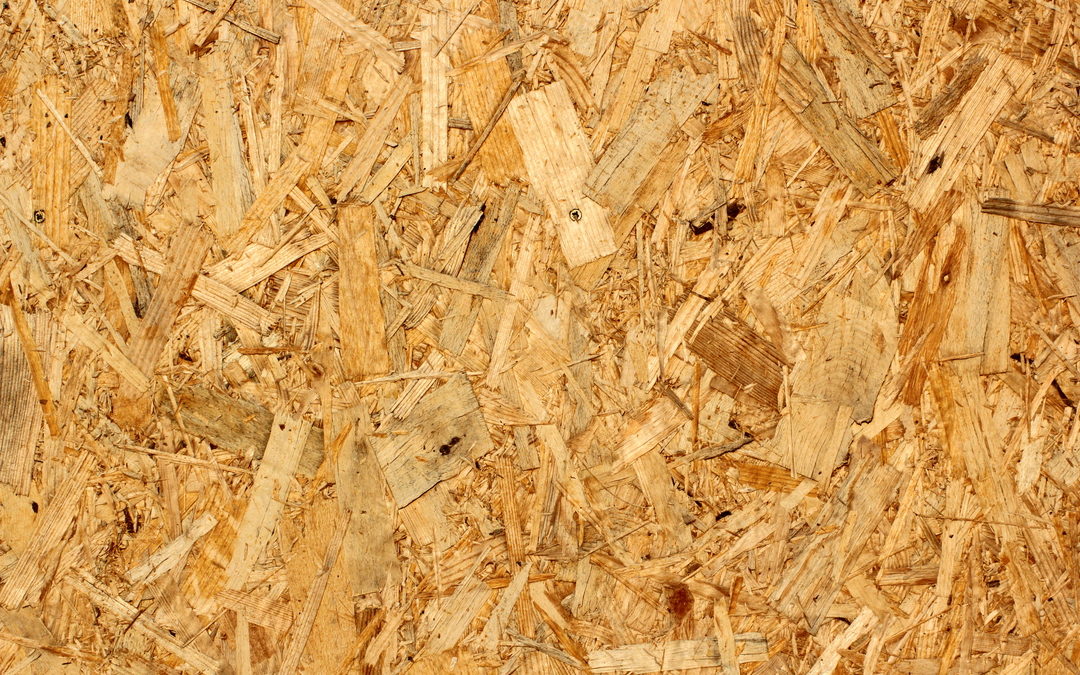 Close up of oriented strand board
