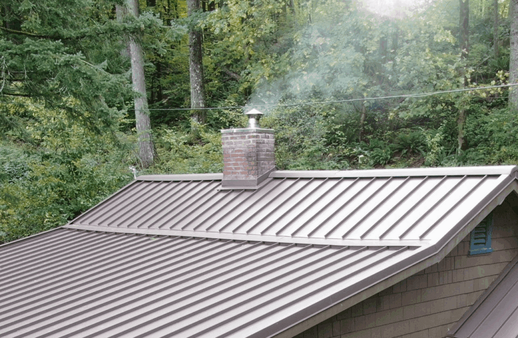 Metal Roof Chimney Flashing on a brand new roof